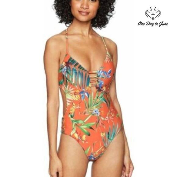 Lucky Brand Strappy One Piece Swimsuit Size L - Picture 1 of 11